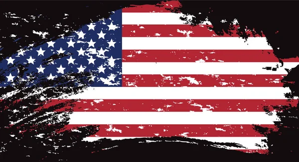 Bandera de Estados Unidos en estilo grunge. Vieja bandera sucia americana. — Archivo Imágenes Vectoriales