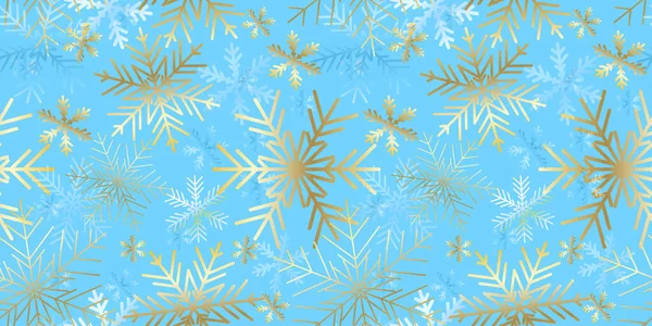 Cartão de Natal. Flocos de neve Padrão sem costura de inverno — Vetor de Stock