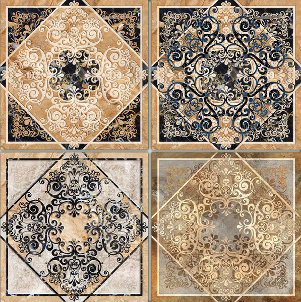 Digital tile design ceramic wall damask decoration