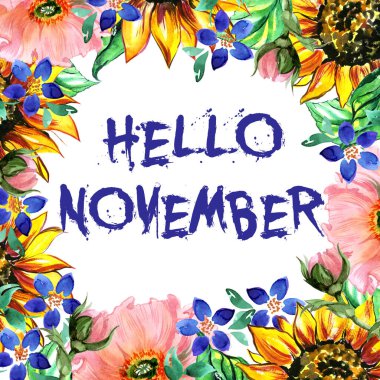 Çiçek kartı davetiyesi pankartı çerçevesi