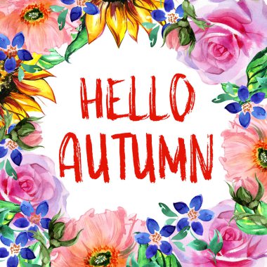 Çiçek kartı davetiyesi pankartı çerçevesi