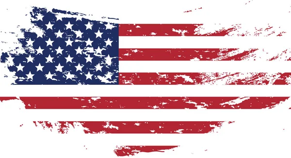 Drapeau des États-Unis en style grunge. Vieux drapeau américain sale. — Image vectorielle