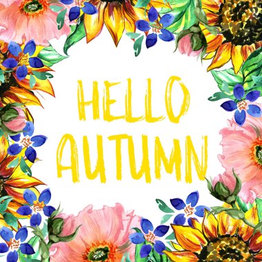 Çiçek kartı davetiyesi pankartı çerçevesi