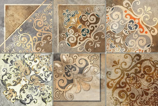 Digital tile design ceramic wall damask decoration