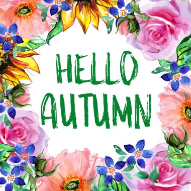 Çiçek kartı davetiyesi pankartı çerçevesi