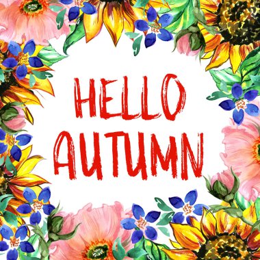 Çiçek kartı davetiyesi pankartı çerçevesi