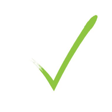 Kontrol imi beyaz arkaplan üzerindeki simge ve vektörü onayla