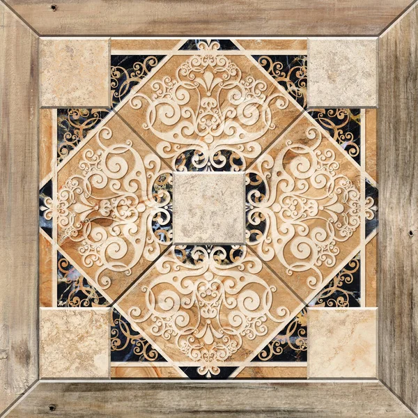 Digital tile design ceramic wall damask decoration — Stock Photo, Image