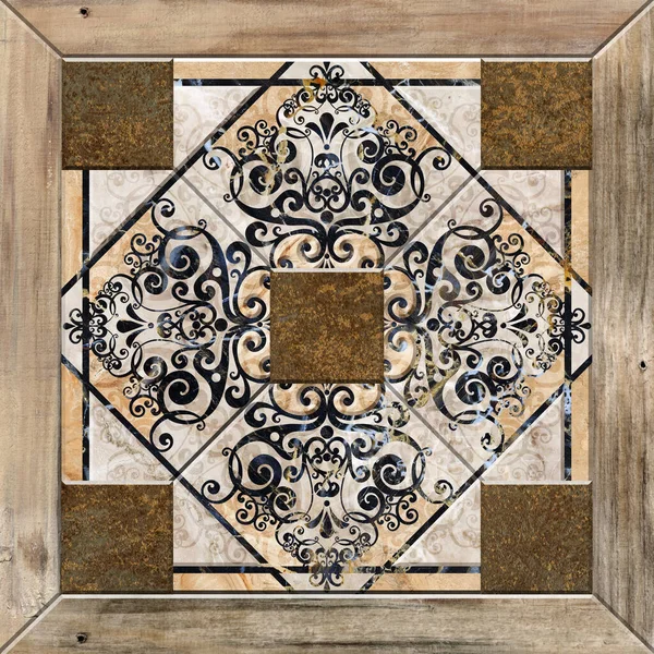 Digital tile design ceramic wall damask decoration