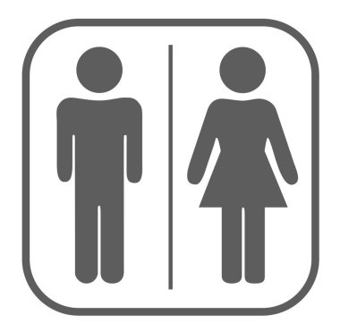 Tuvaletler Simgesi Unisex Vektörü WC İşaret Erkek Kadın simgesi