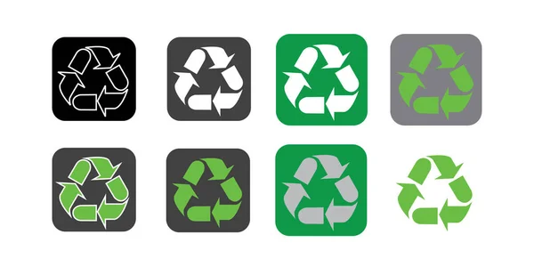 Sada univerzálních recyklačních symbolů. Mezinárodní symbol — Stockový vektor