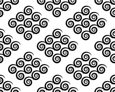 Yuvarlak girdap şekli, vektörsüz arka plan. Vector vintage barok süsü. Retro desenli antika akanthus. Kusursuz desen