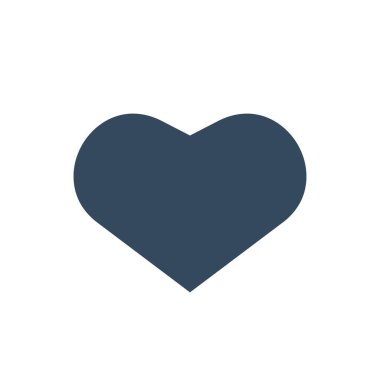 Kalp ikonu. Aşk sembolü. Sevgililer Günü vektör işareti. Simge gibi