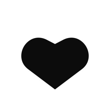 Kalp ikonu. Aşk sembolü. Sevgililer Günü vektör işareti. Simge gibi