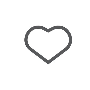 Kalp ikonu. Aşk sembolü. Sevgililer Günü vektör işareti. Simge gibi