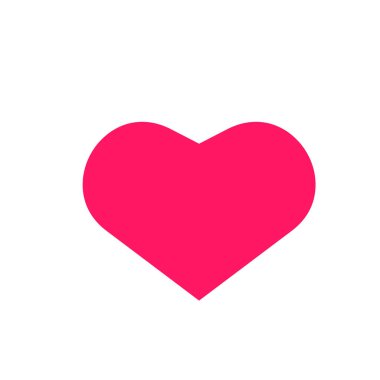 Kalp ikonu. Aşk sembolü. Sevgililer Günü vektör işareti. Simge gibi