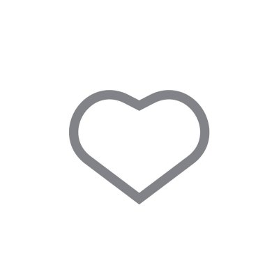 Kalp ikonu. Aşk sembolü. Sevgililer Günü vektör işareti. Simge gibi