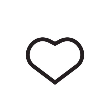 Kalp ikonu. Aşk sembolü. Sevgililer Günü vektör işareti. Simge gibi