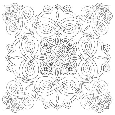 Vektör damaske klasik barok süsü. Retro desenli antika akanthus. Döşeme, duvar kağıdı dekor ögesi.