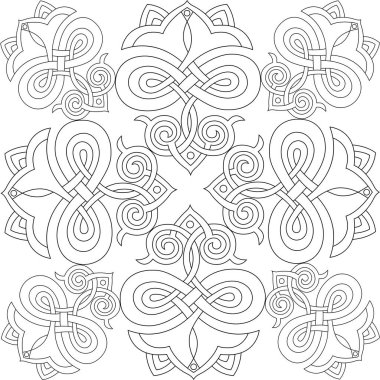 Vektör damaske klasik barok süsü. Retro desenli antika akanthus. Döşeme, duvar kağıdı dekor ögesi.