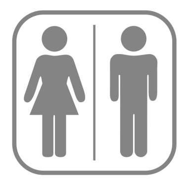 İşaret simgesi. Tuvalet Simgesi Üniformaları. Tuvalet sembolü. Vektör erkek ve kadın simgeleri.