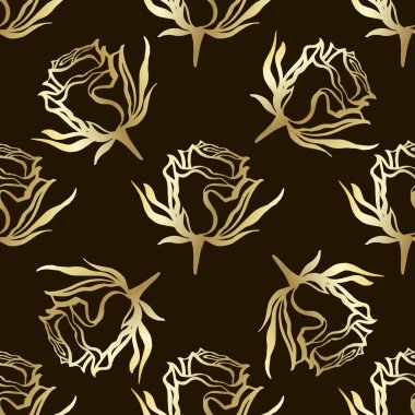 Rose 'un vektör çizimi izole edildi. Kusursuz desen