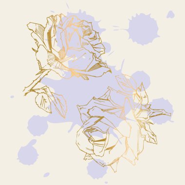 El çizimi gül. Vektör çizimi. Klasik dövme tarzı gül. Tasarım için çiçek motifi taslağı. Mürekkep çizimi izole edildi.