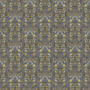 Vektör damaske klasik barok süsü. Retro desenli antika akanthus. Kusursuz desen