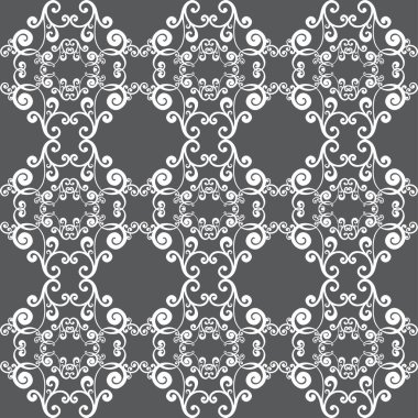 Vektör damaske klasik barok süsü. Retro desenli antika akanthus. Döşeme, duvar kağıdı dekor ögesi.