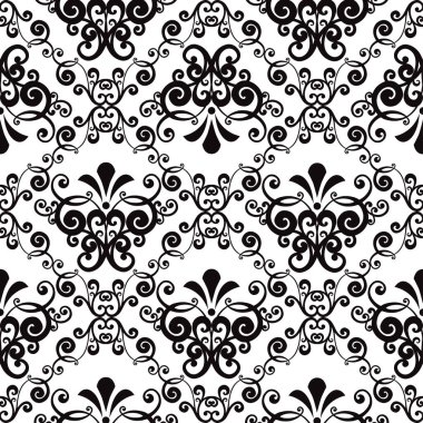 Vektör damaske klasik barok süsü. Retro desenli antika akanthus. Döşeme, duvar kağıdı dekor ögesi.