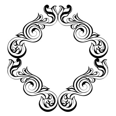 Vektör damaske klasik barok süsü. Retro desenli antika akanthus. Döşeme, duvar kağıdı dekor ögesi.