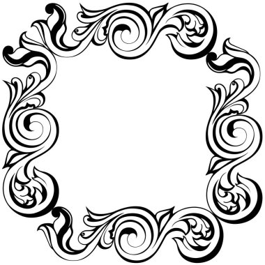 Vektör damaske klasik barok süsü. Retro desenli antika akanthus. Döşeme, duvar kağıdı dekor ögesi.