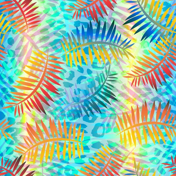 モンスター熱帯の葉のベクトル図 夏の印刷物 ベクトルバナー インクラインアートデザイン シームレスなパターン — ストックベクタ