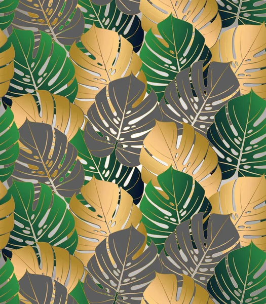 Monstera Tropical Leaf Vector Illustration Impressão Verão Bandeira Vetorial Design — Vetor de Stock