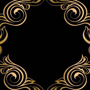 Vector damaske klasik barok kaydırma süsü.