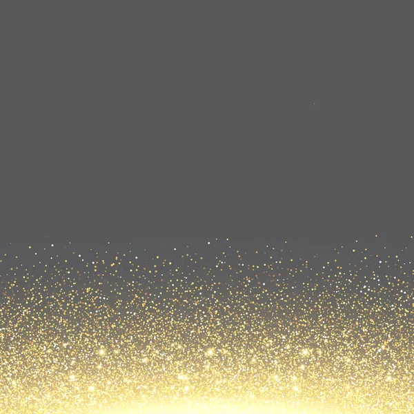 Csillogó arany csillámpor háttér. Falling Shiny Confetti arany szilánkokkal. Ragyogó fényeffektus karácsonyra vagy újévi üdvözlőkártyára. — Stock Vector
