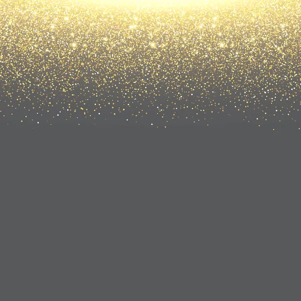 Спарювання Golden Glitter Background. Падіння блискучого Конфетті золотими осколками. Сяючий світловий ефект на Різдво чи новорічну картку вітання. — стоковий вектор