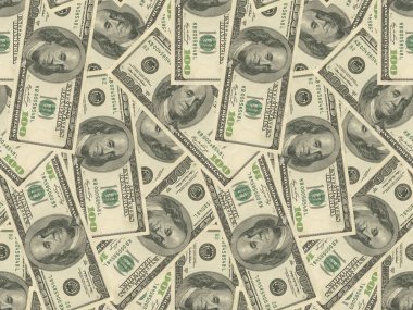 Amerikan doları arkaplan kusursuz desen. 3B illüstrasyon baskısı