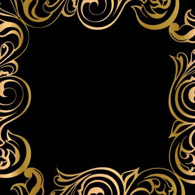 Vector damaske klasik barok kaydırma süsü.