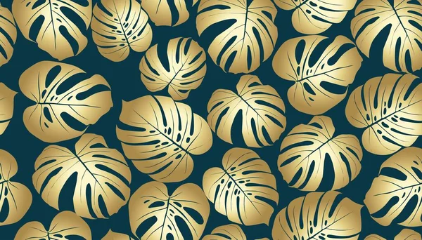 Monstera Tropical Leaf Vector Illustration 약자이다 디자인 바다없는 — 스톡 벡터