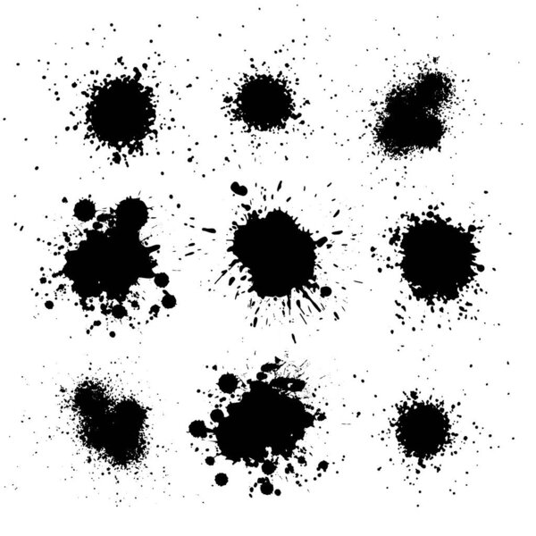 Черные чернила брызгают. Огромные брызги. Абстрактный фон. Гранж-баннеры