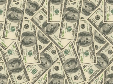 Amerikan doları arkaplan kusursuz desen. 3B illüstrasyon baskısı