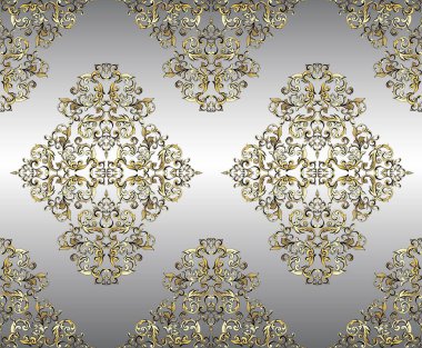 Vektör damaske klasik barok süsü. Retro desenli antika akanthus. Kusursuz desen. Duvar kağıdı tasarımı.