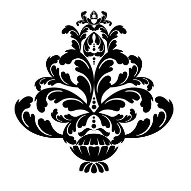 Oriental Vector damask klasik barok tomar süsü. Viktorya dönemi monogram heraldik kalkan girdabı. Retro çiçek yaprağı desenli kenar yeşilliği antik akanthus kaligrafi oymalı dövme. Döşeme deco