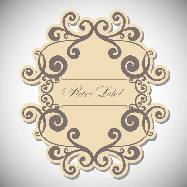 Vintage Label Frame Art Deco Vector Image Vector Damask Vintage — Stock Vector