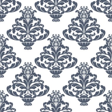 Vector damask klasik barok parşömen, dikişsiz süs. Viktorya dönemi monogram heraldik kalkan girdabı. Retro çiçek yaprağı desenli kenar yeşilliği antik akanthus kaligrafi oymalı dövme. Döşeme