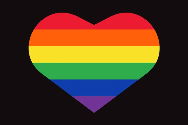 Corazón Amor Apoyo Lgbt Comunidad Vector Ilustración — Archivo Imágenes Vectoriales