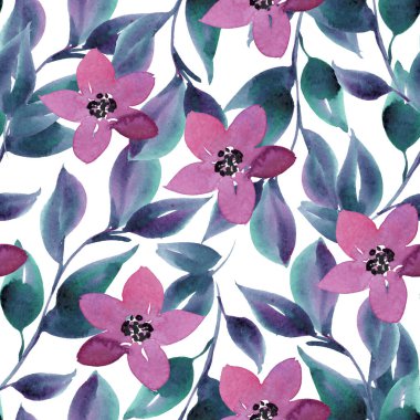 Okaluptus 'un yeşil yaprakları, söğüt, bitki, çimen, dikişsiz çiçek deseni. Bitkisel parmak izi. Yüksek kalite fotoğraf