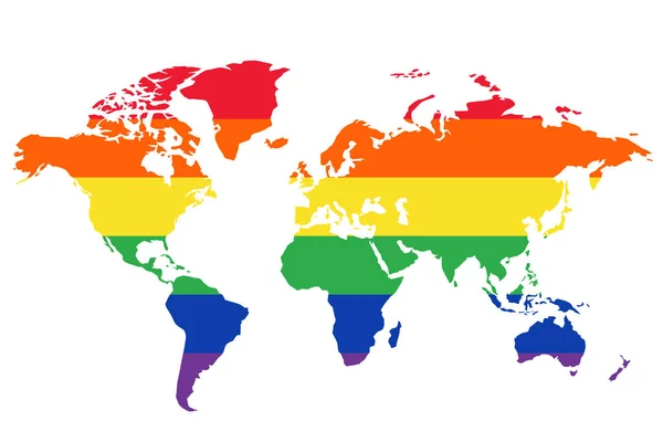 Mapa Mundial Que Apoya Ilustración Del Vector Comunidad Lgbt Icono — Archivo Imágenes Vectoriales