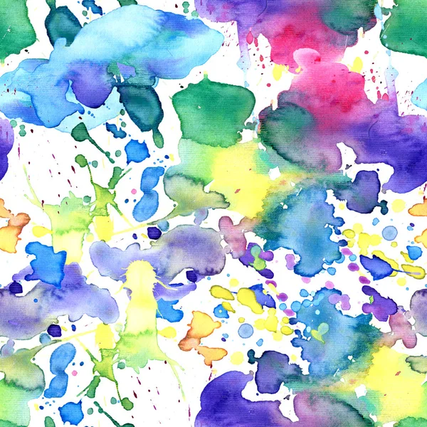 Color Ink Splashes Pattern Grunge Splatters Abstract Seamless Background Watercolor — Stock Photo, Image